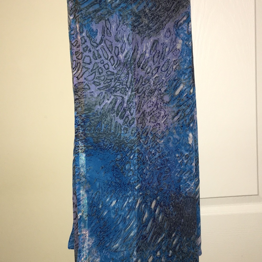 Ocean blue leopard print saree